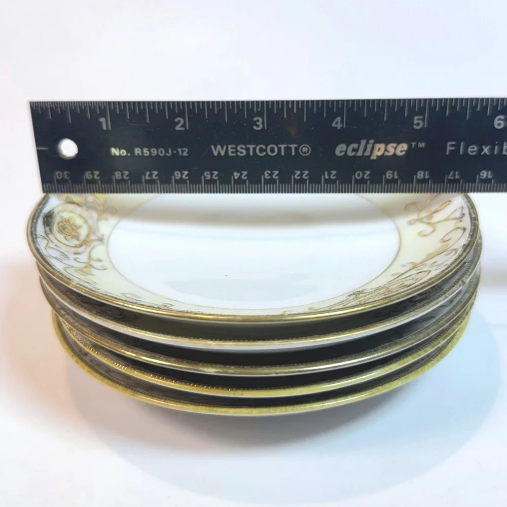 Vintage Noritake Set of 5 Gold Filigree Rose Medallion 5.5